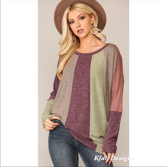 Last!💜💚Gorgeous striped off-shoulder stunner!💜 - Picture 4 of 6